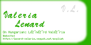 valeria lenard business card